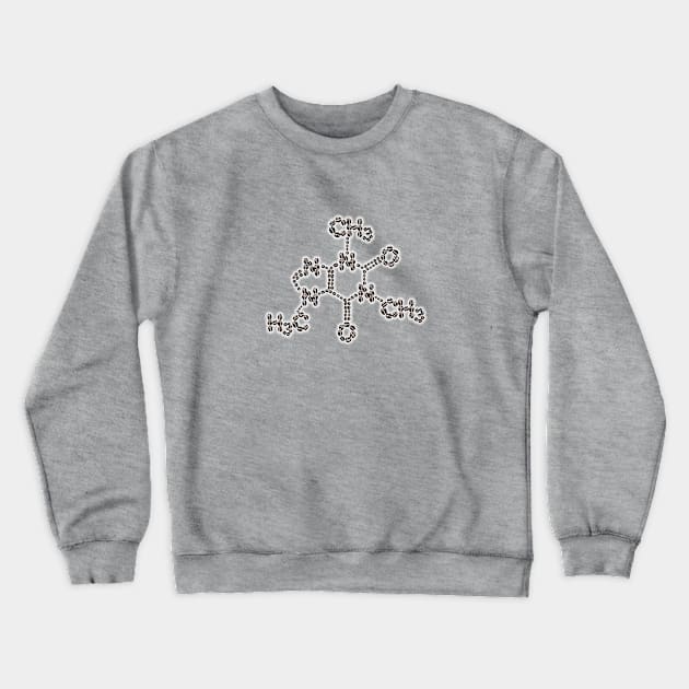 Caffeine Molecule Crewneck Sweatshirt by Anastasiya Malakhova